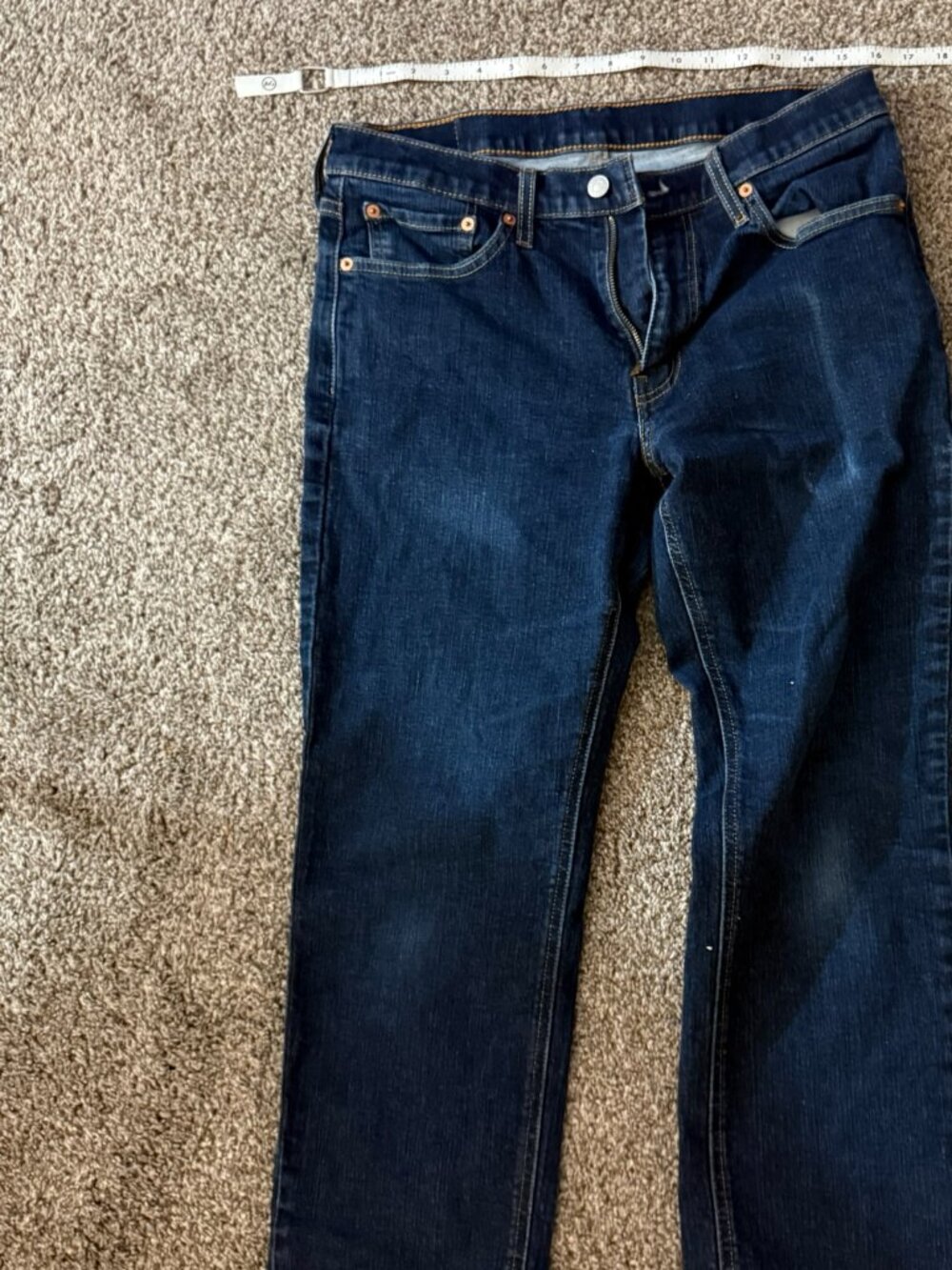 Levis Dark Wash Blue Denim Jeans Mens Faded Size 33x30